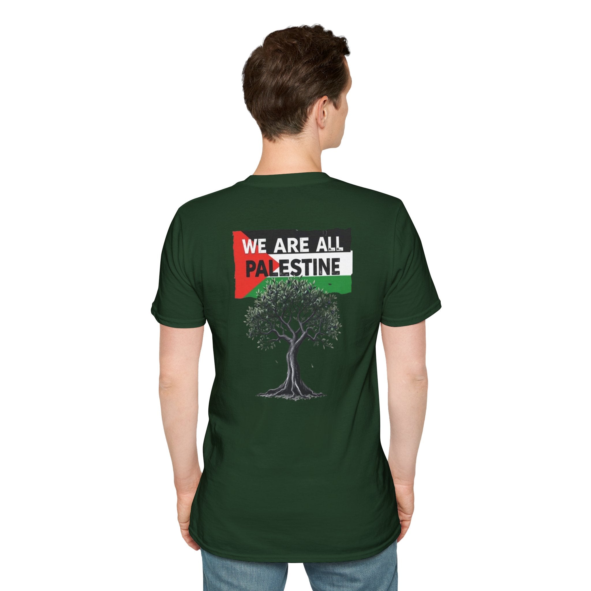 Unisex Softstyle T-Shirt: Stand with Gaza & We Are All Palestine Graphic Tee