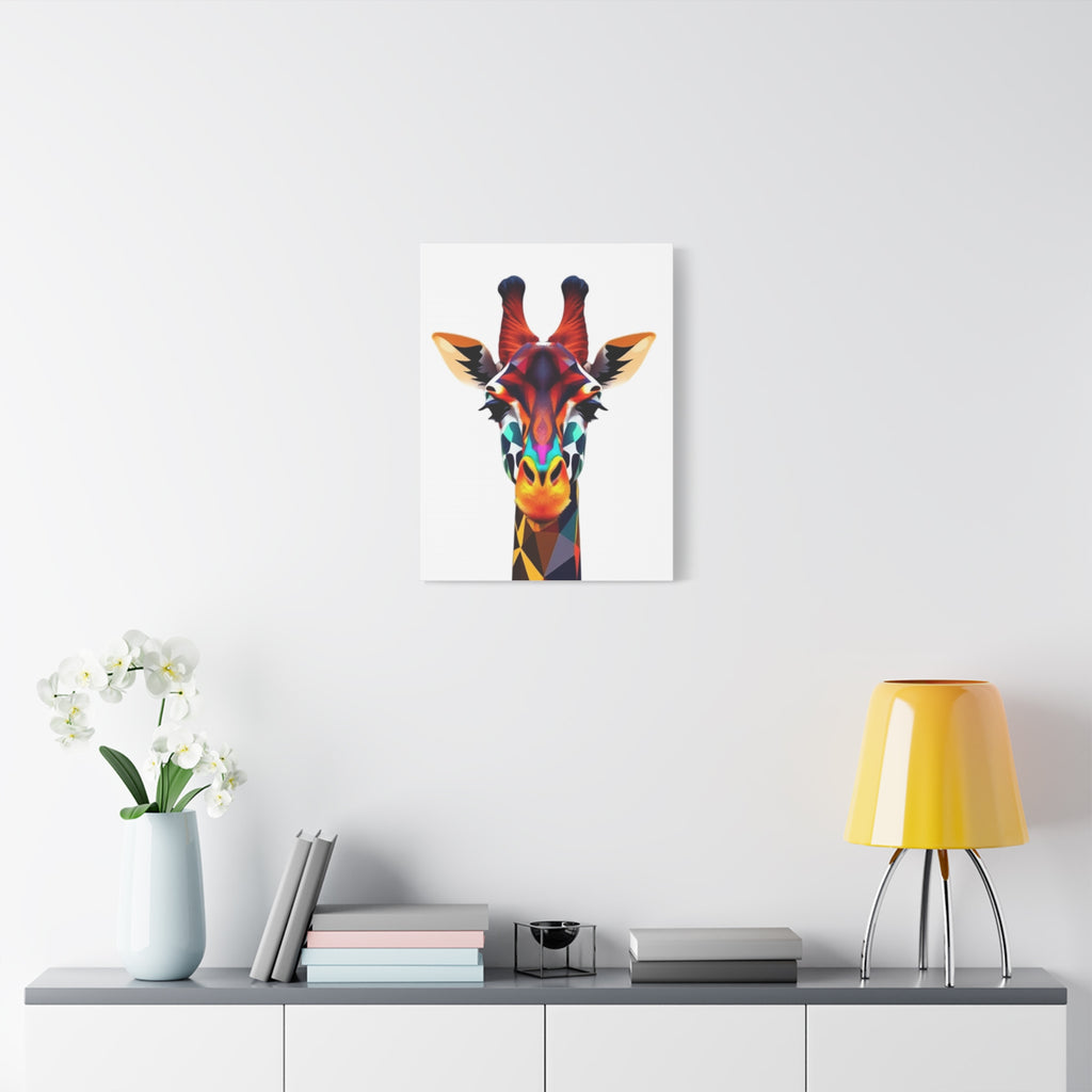 Colorful Giraffe Canvas Art - Vibrant Stretched Wall Decor for Animal Lovers
