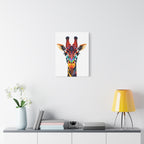 Colorful Giraffe Canvas Art - Vibrant Stretched Wall Decor for Animal Lovers