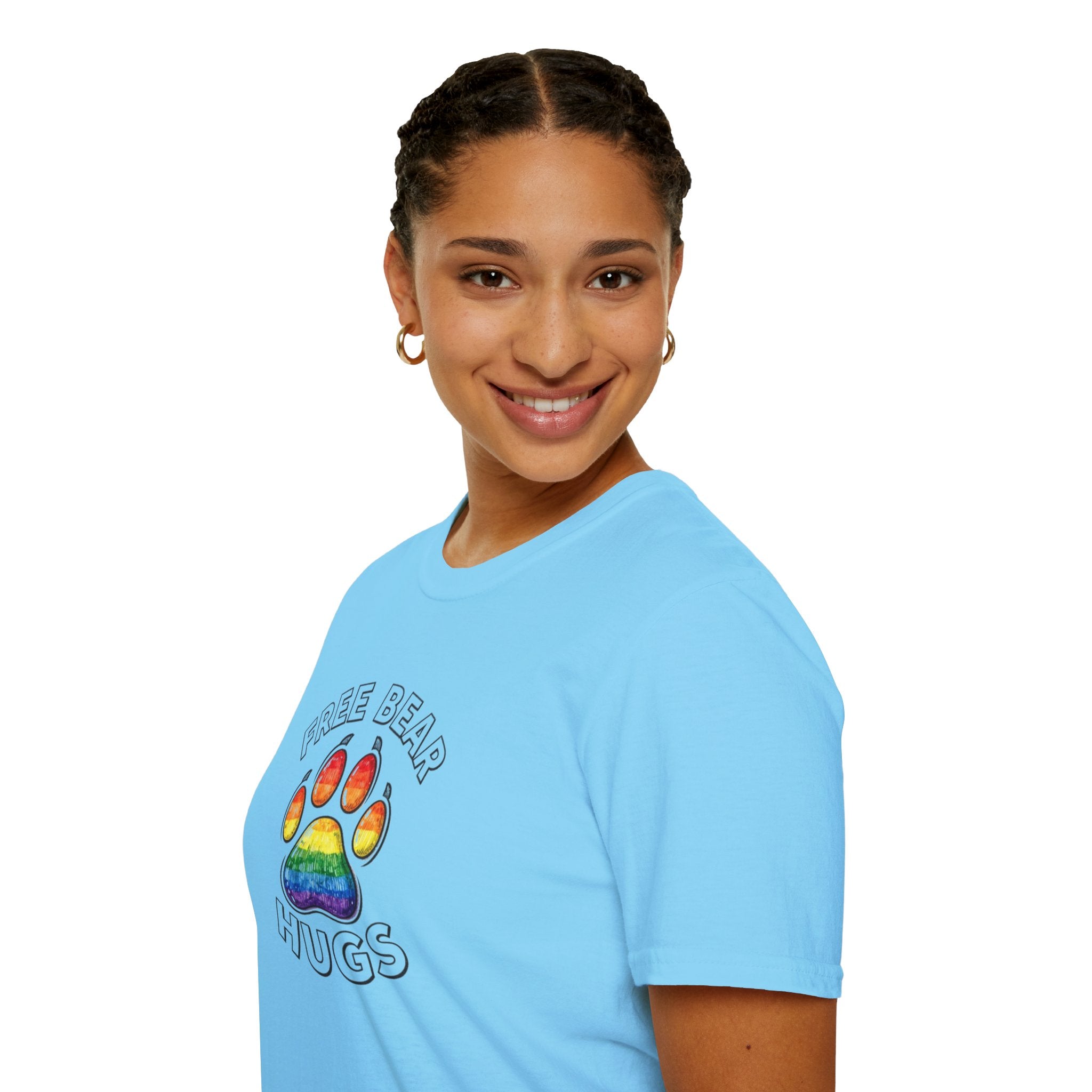 Free Bear Hugs Rainbow Paw T-Shirt
