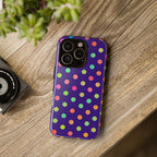 Colorful Polka Dot Tough Phone Case for iPhone