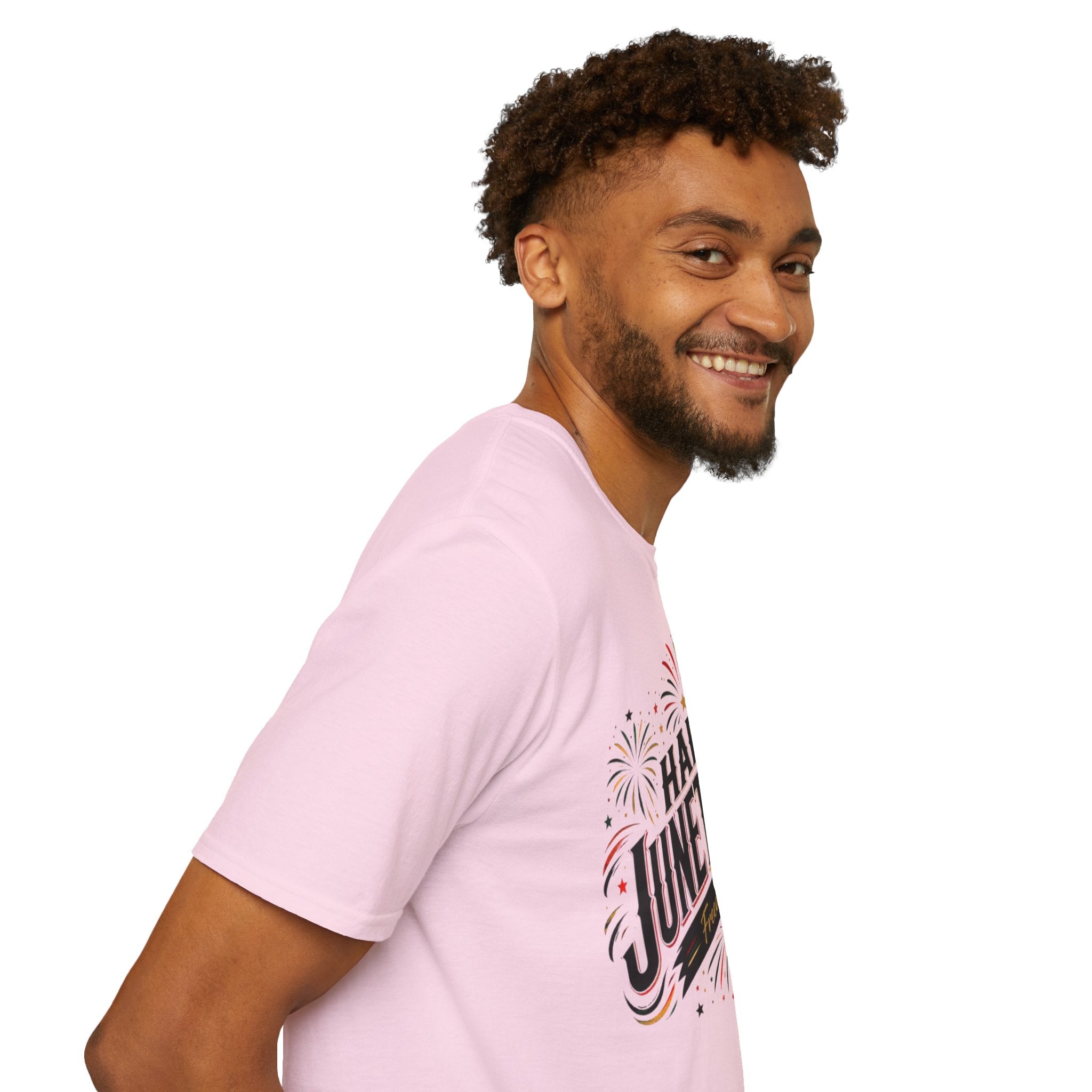 Juneteenth T-Shirt - "Happy Juneteenth" Fireworks Celebration Tee