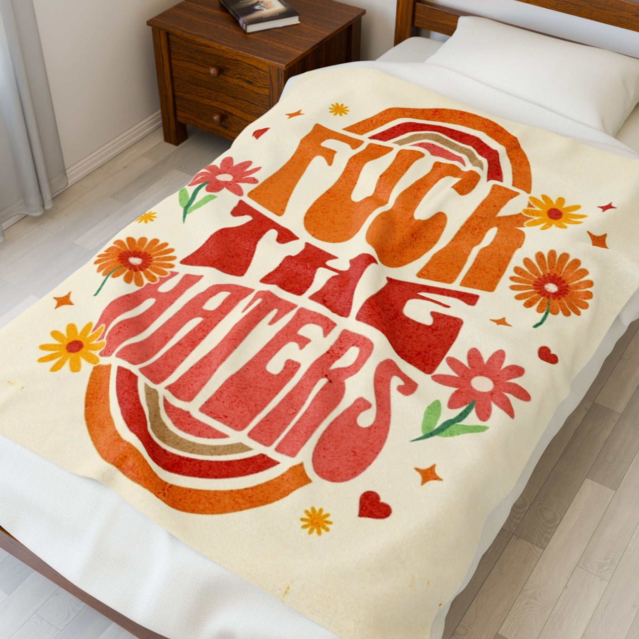 F*** The Haters Velveteen Plush Blanket – For Comfort and Warmth