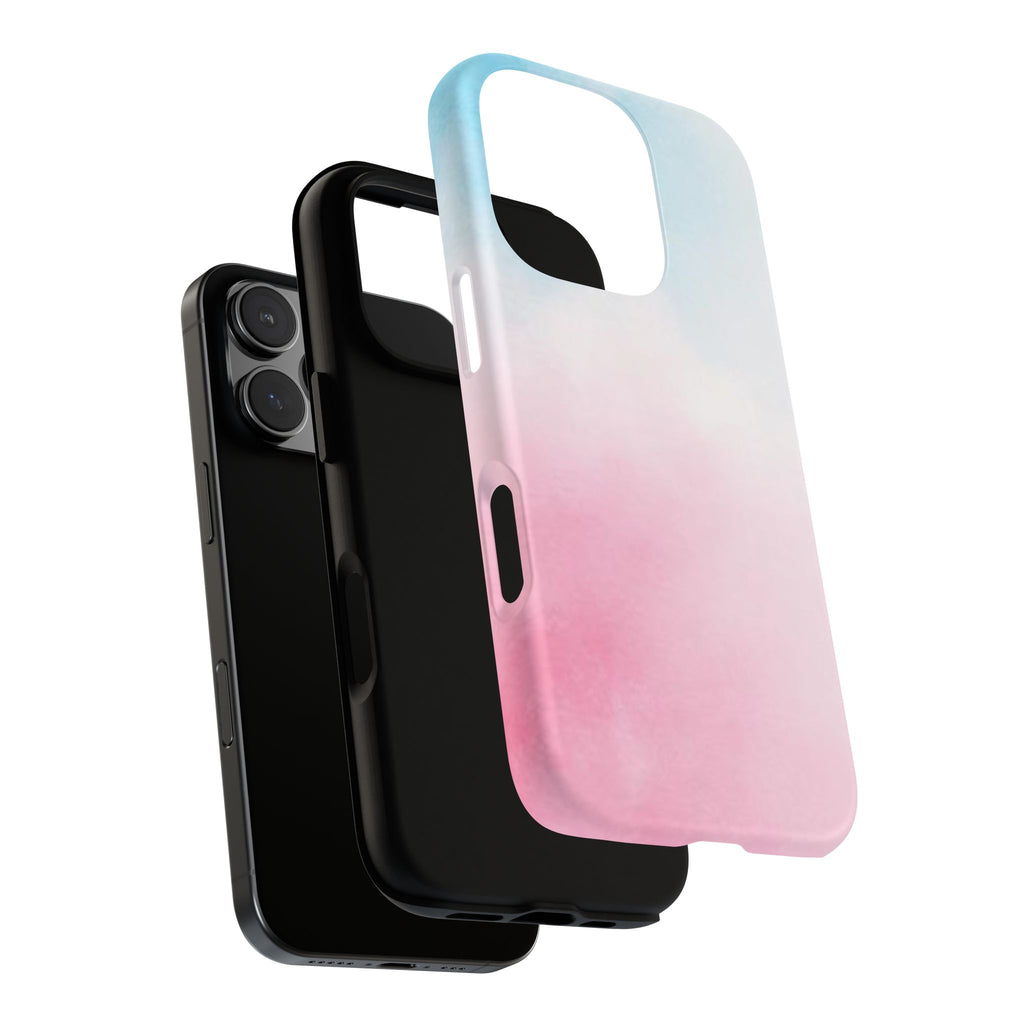 Pastel Cloud Tough Phone Case for iPhone Pink & Blue Gradient Protective Cover