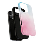 Pastel Cloud Tough Phone Case for iPhone Pink & Blue Gradient Protective Cover