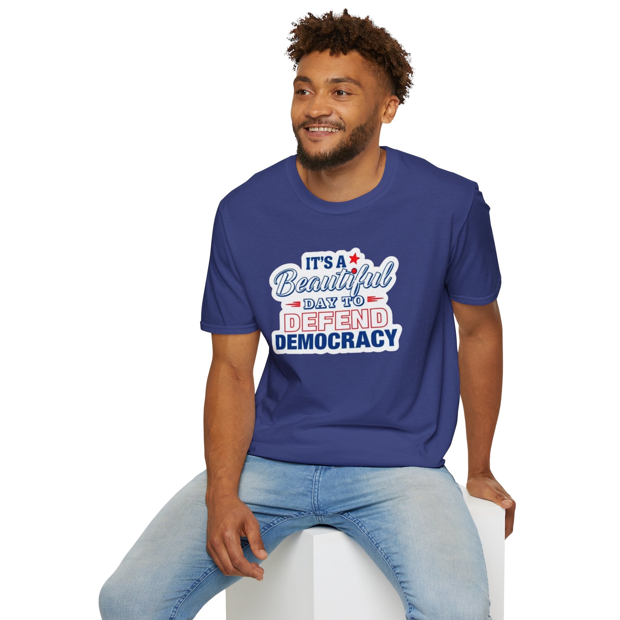 Defend Democracy Unisex Softstyle T-Shirt - Perfect for Activism and Everyday Wear
