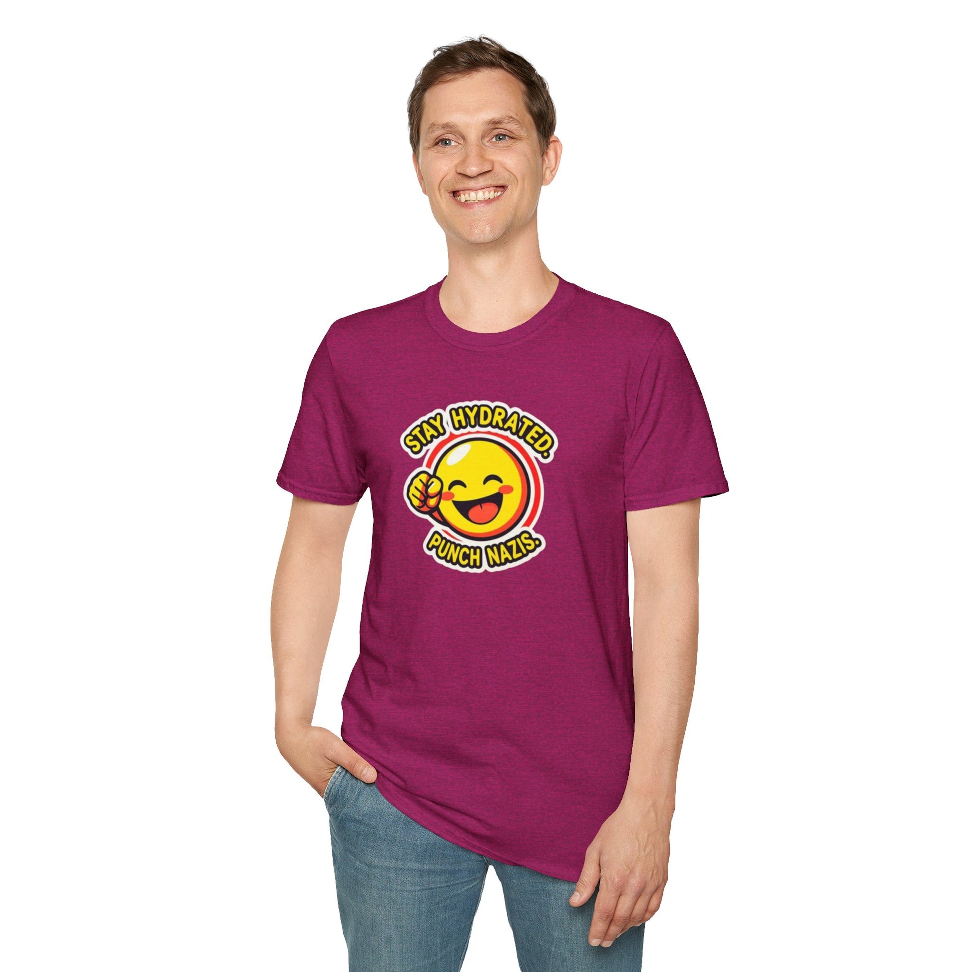 Stay Hydrated, Punch Nazis Funny Emoji T-Shirt