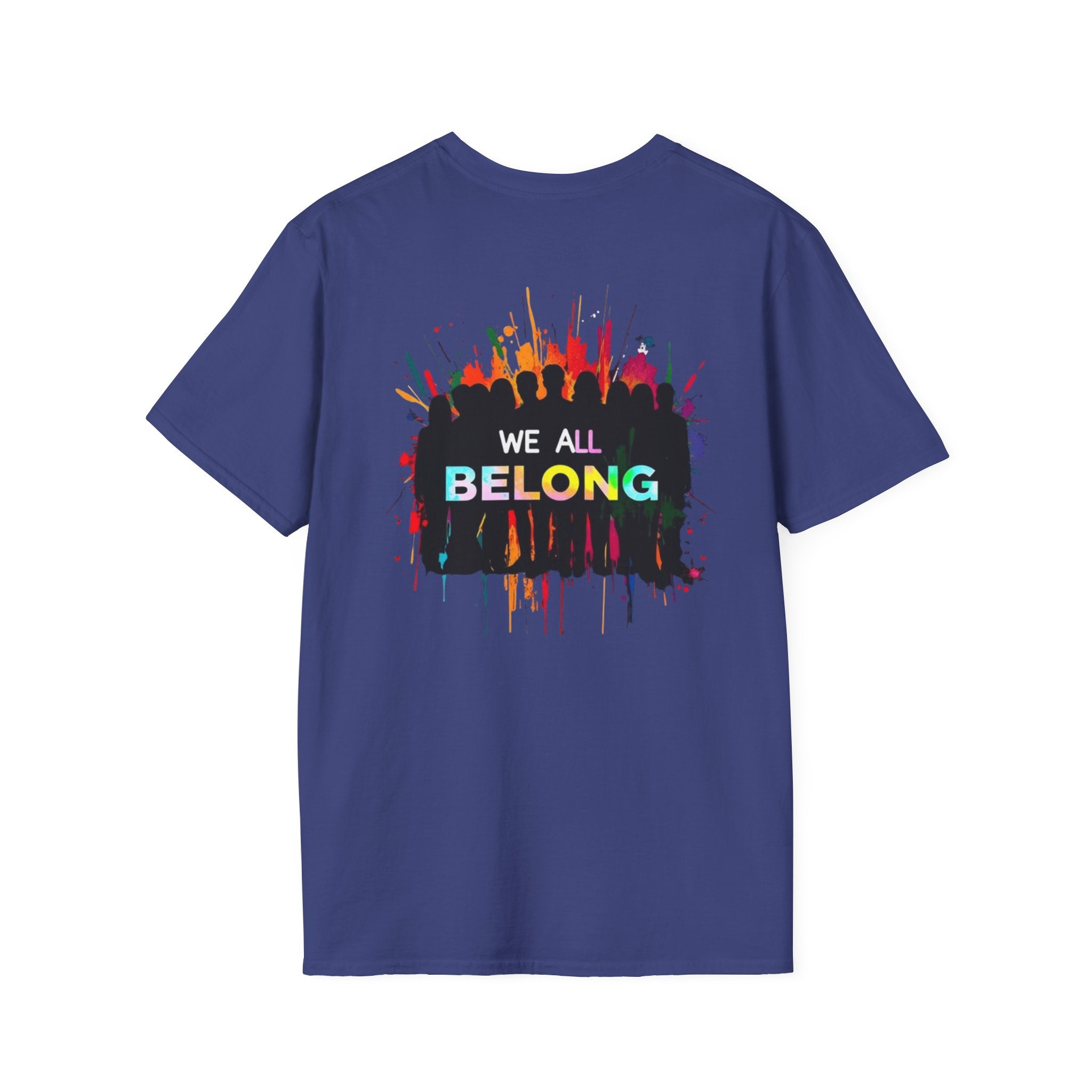 Unisex Softstyle T-Shirt: "Conversion Therapy is Torture" & "We All Belong" - LGBTQ+ Empowerment Tee