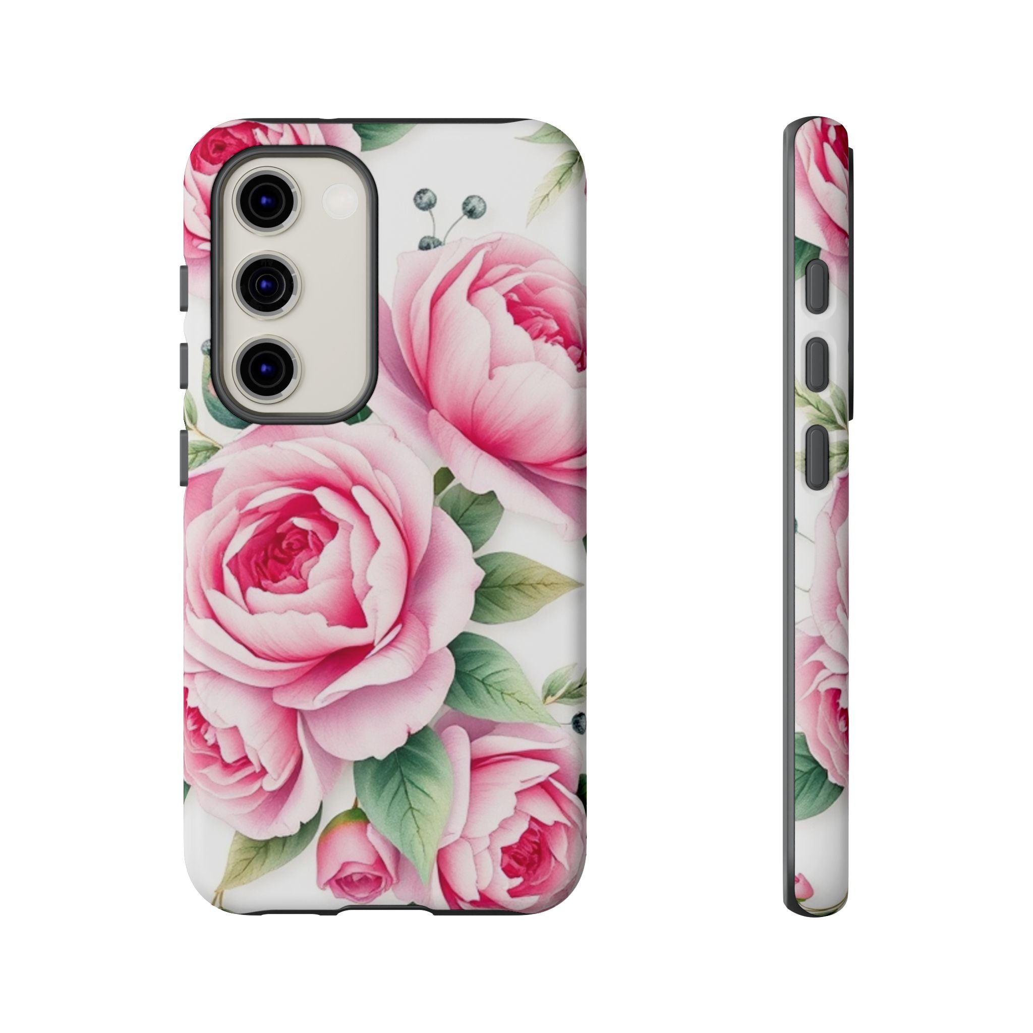 Android OR iPhone Compatible Cases - Pink Flower Design - Unique Tough Cases