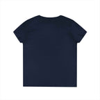 Floral Initials 'FDT' Ladies' V-Neck Tee — Colorful Botanical Monogram Shirt