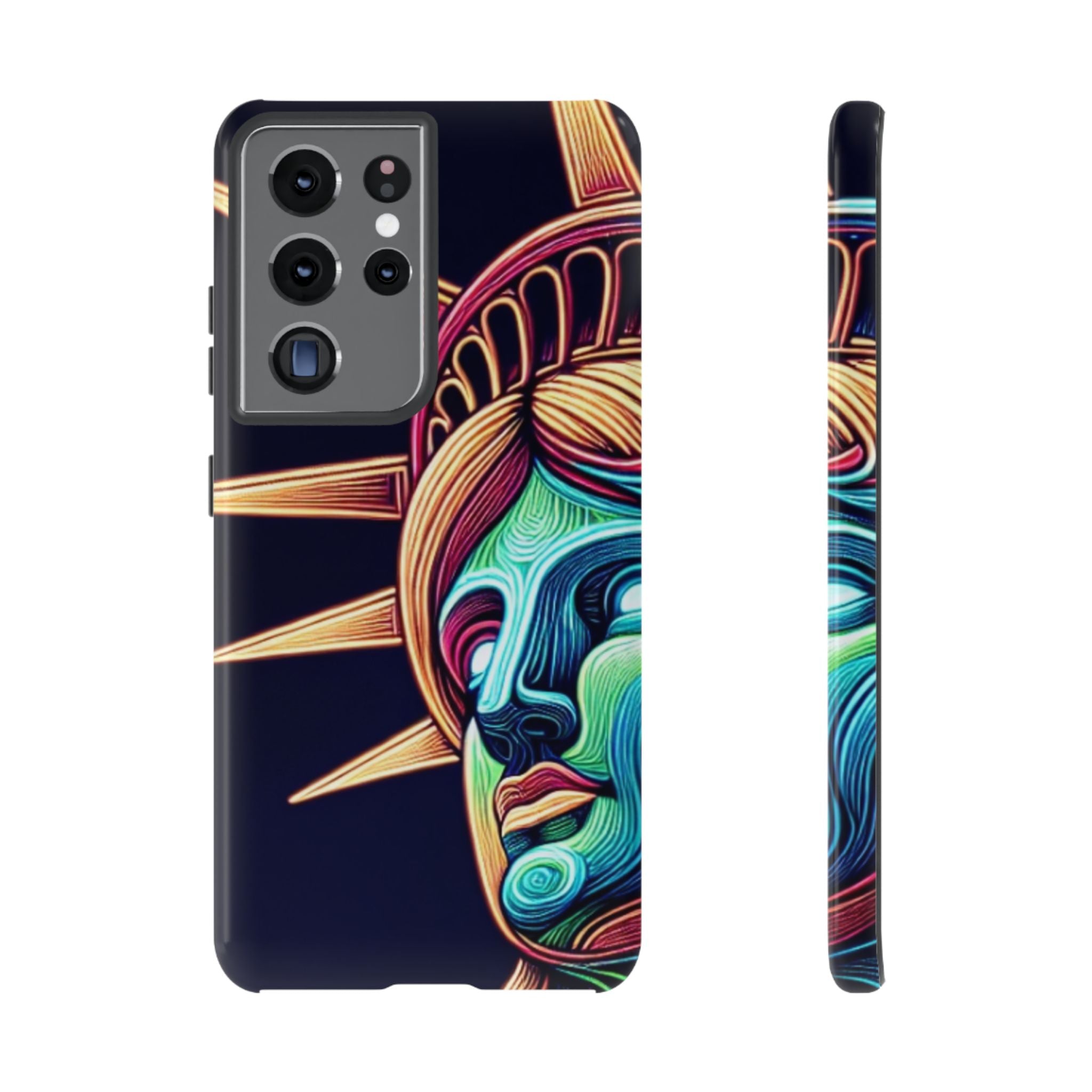 Statue of Liberty Neon Glowing Art Tough Case for Android & iPhone