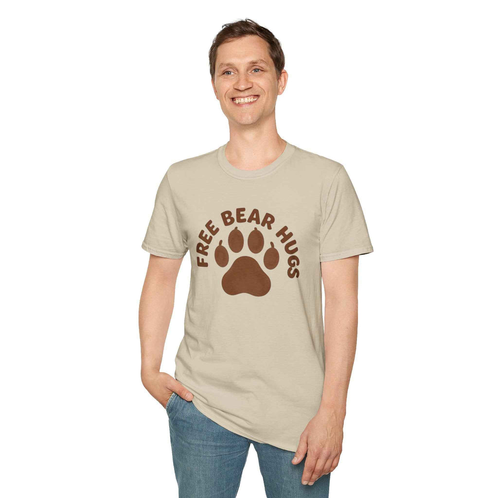 Free Bear Hugs T-Shirt — Cute Paw Print Wildlife Tee