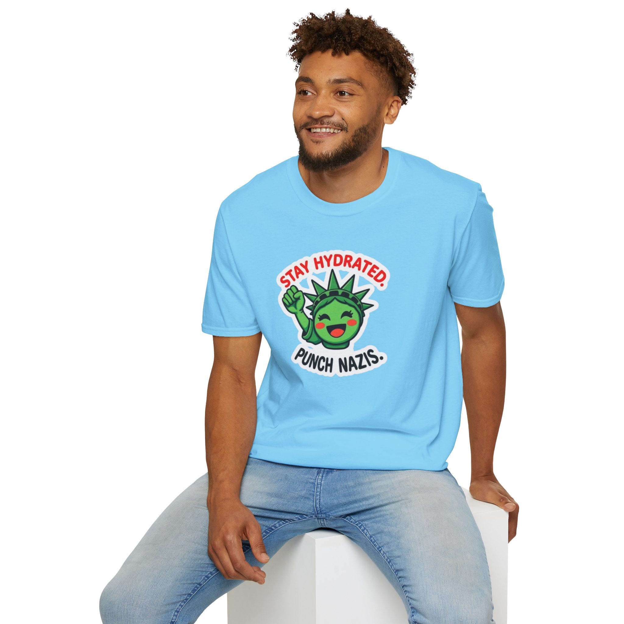 Stay Hydrated, Punch Nazis Funny Political Activism Tee