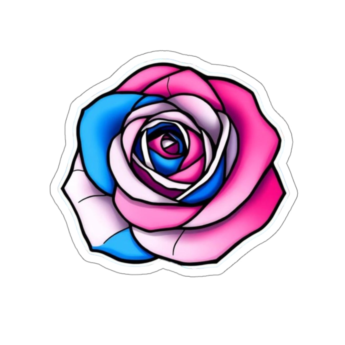 Die-Cut Stickers - Rose - Trans Colors Outlined