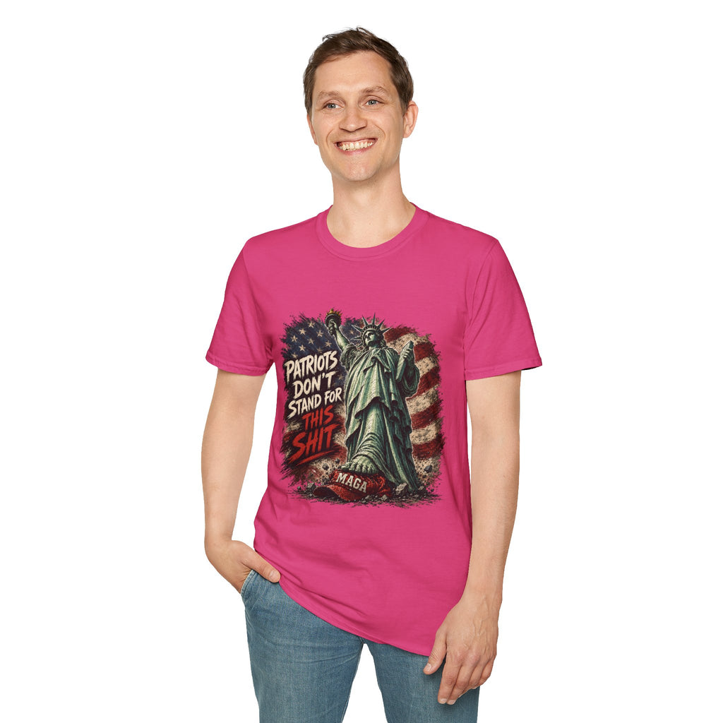 Patriots Don’t Stand For This T-Shirt — Statue of Liberty & Distressed Flag Graphic