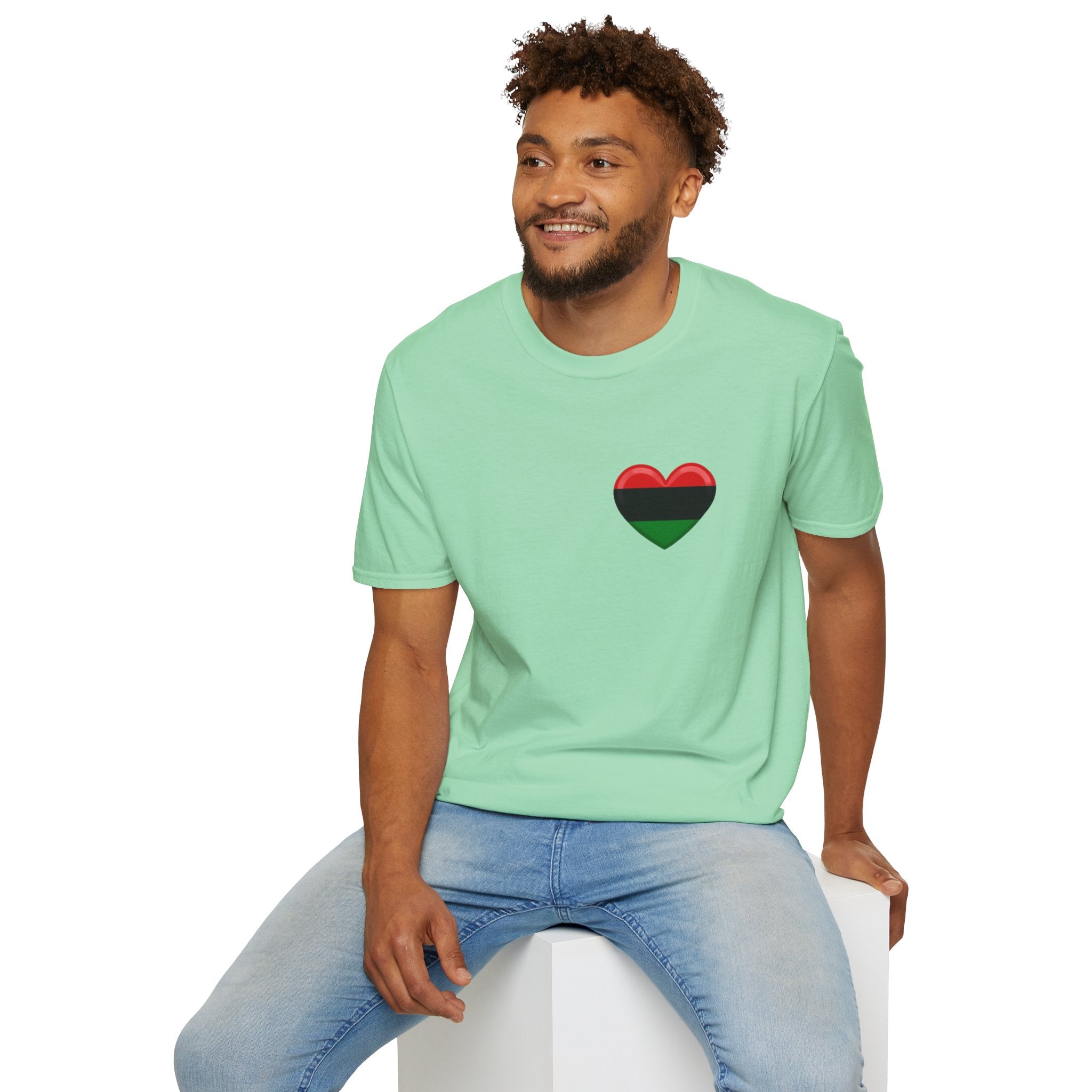 Unity and Heritage Unisex Softstyle T-Shirt with Pan-African Heart