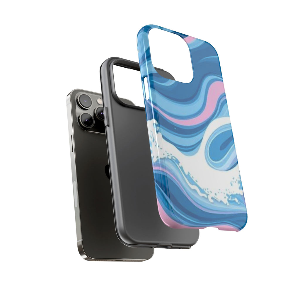 Blue & Pink Swirl Tough Case for iPhone