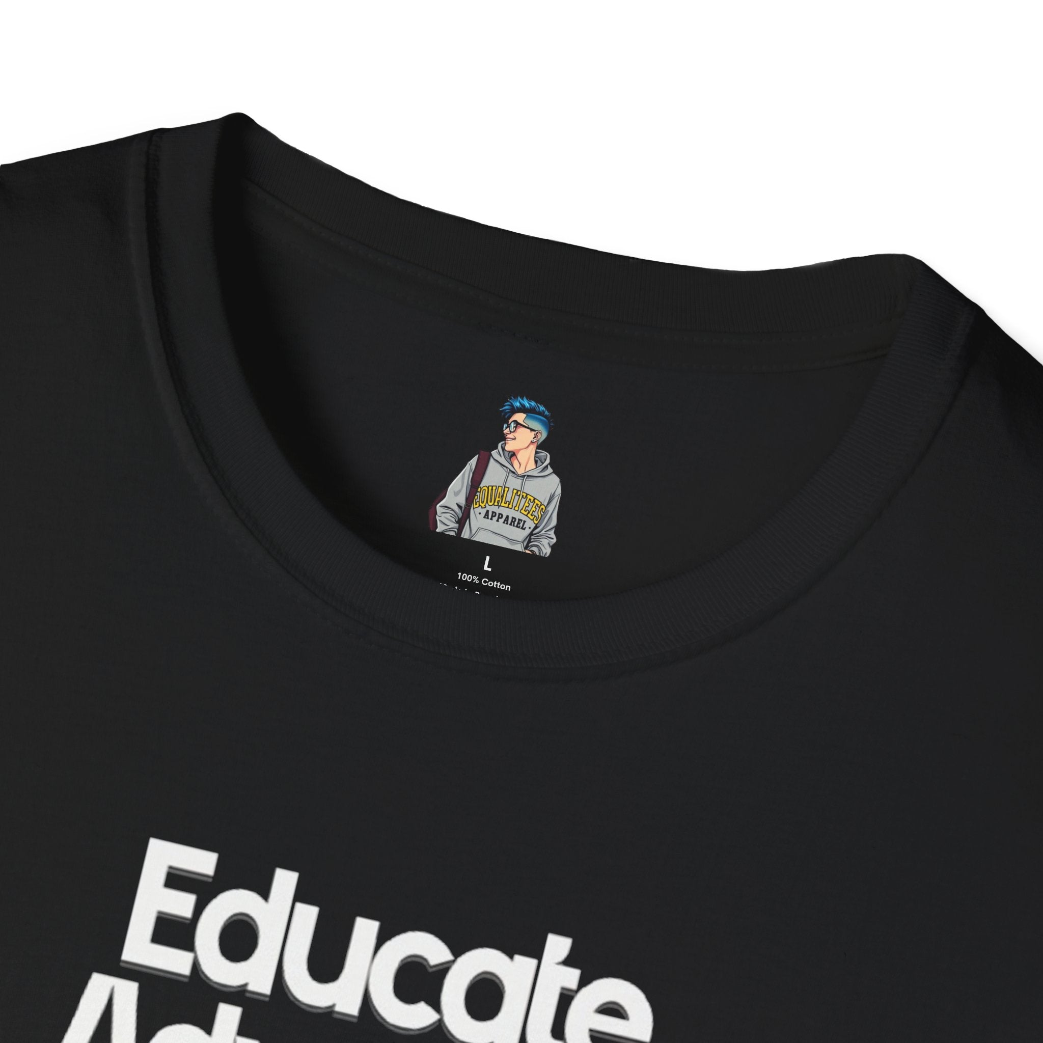 Educate. Advocate. Celebrate. Minimalist Pride T-Shirt - EqualiTees.Me