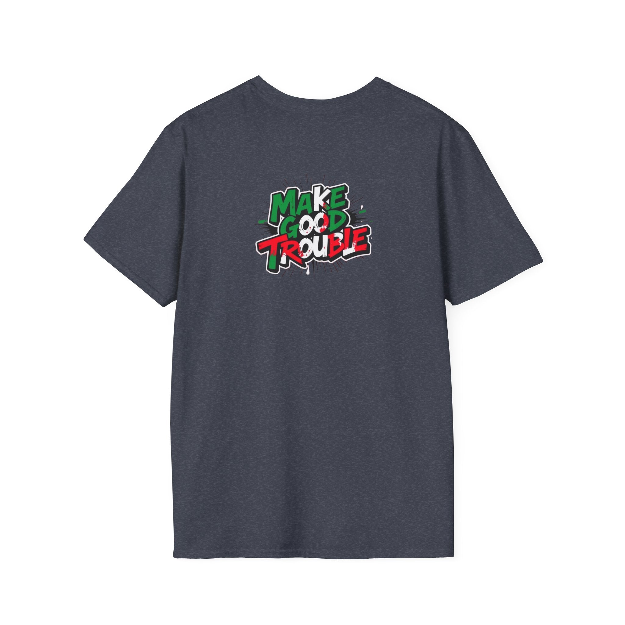 Make Good Trouble Unisex Softstyle T-Shirt | Fun Graphic Tee for Activists & Trendsetters