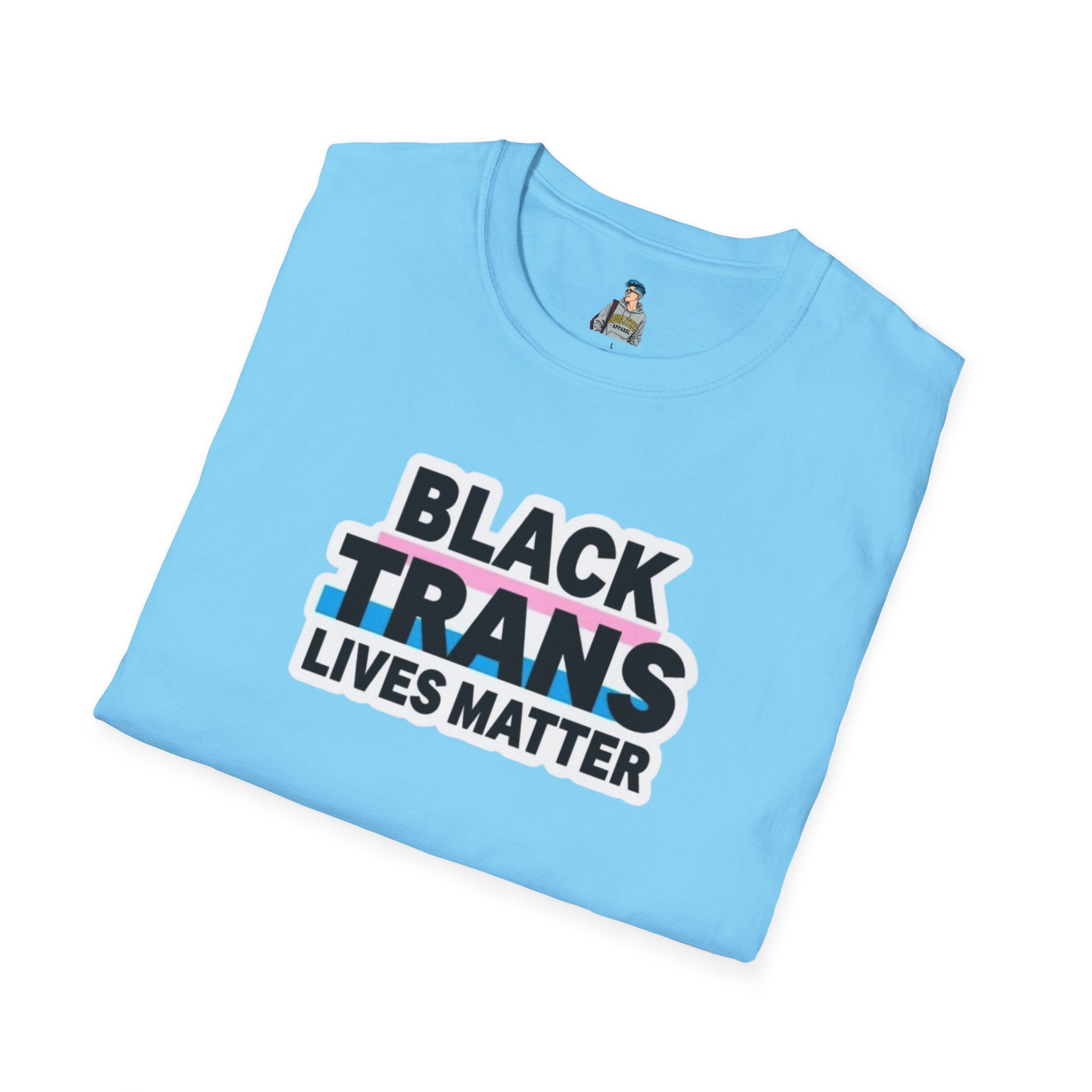 Unisex Softstyle T-Shirt - Black Trans Lives Matter Statement Tee