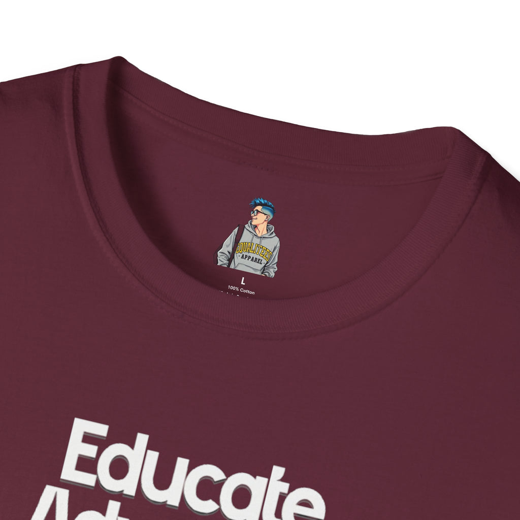 Educate. Advocate. Celebrate. Minimalist Pride T-Shirt - EqualiTees.Me