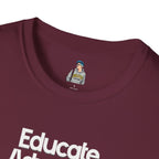 Educate. Advocate. Celebrate. Minimalist Pride T-Shirt - EqualiTees.Me