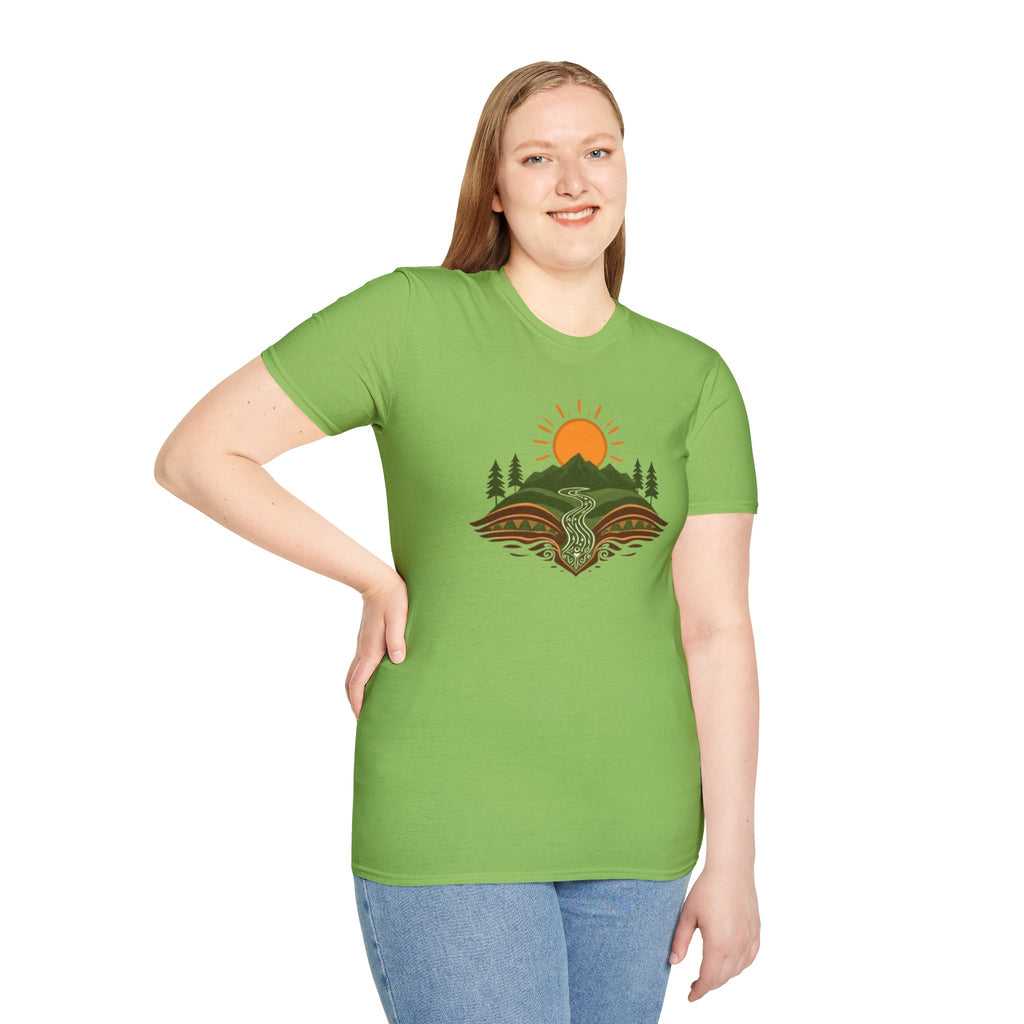 Mountain Scene Unisex Softstyle T-shirt