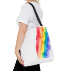 Rainbow Watercolor on Canvas Design - Tote Bag