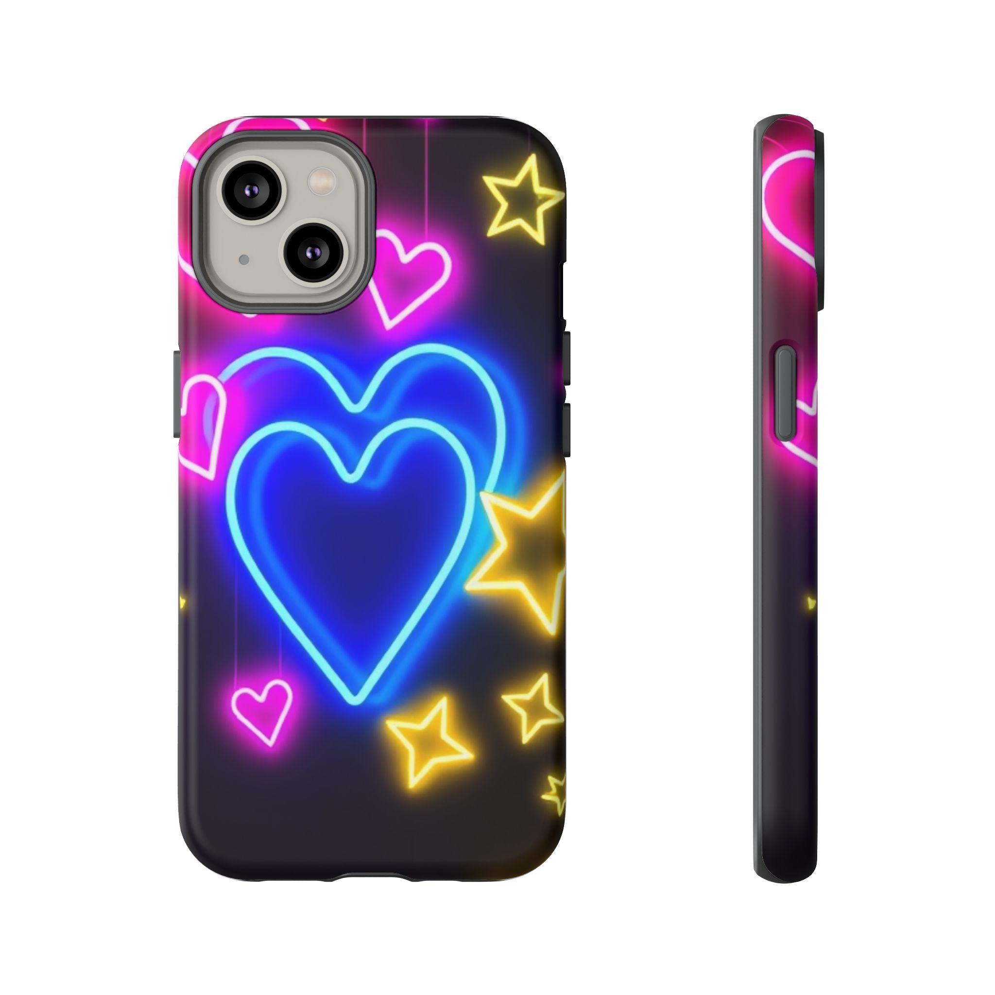 Android OR iPhone Compatible Cases - Neon Love Design - Unique Tough Cases