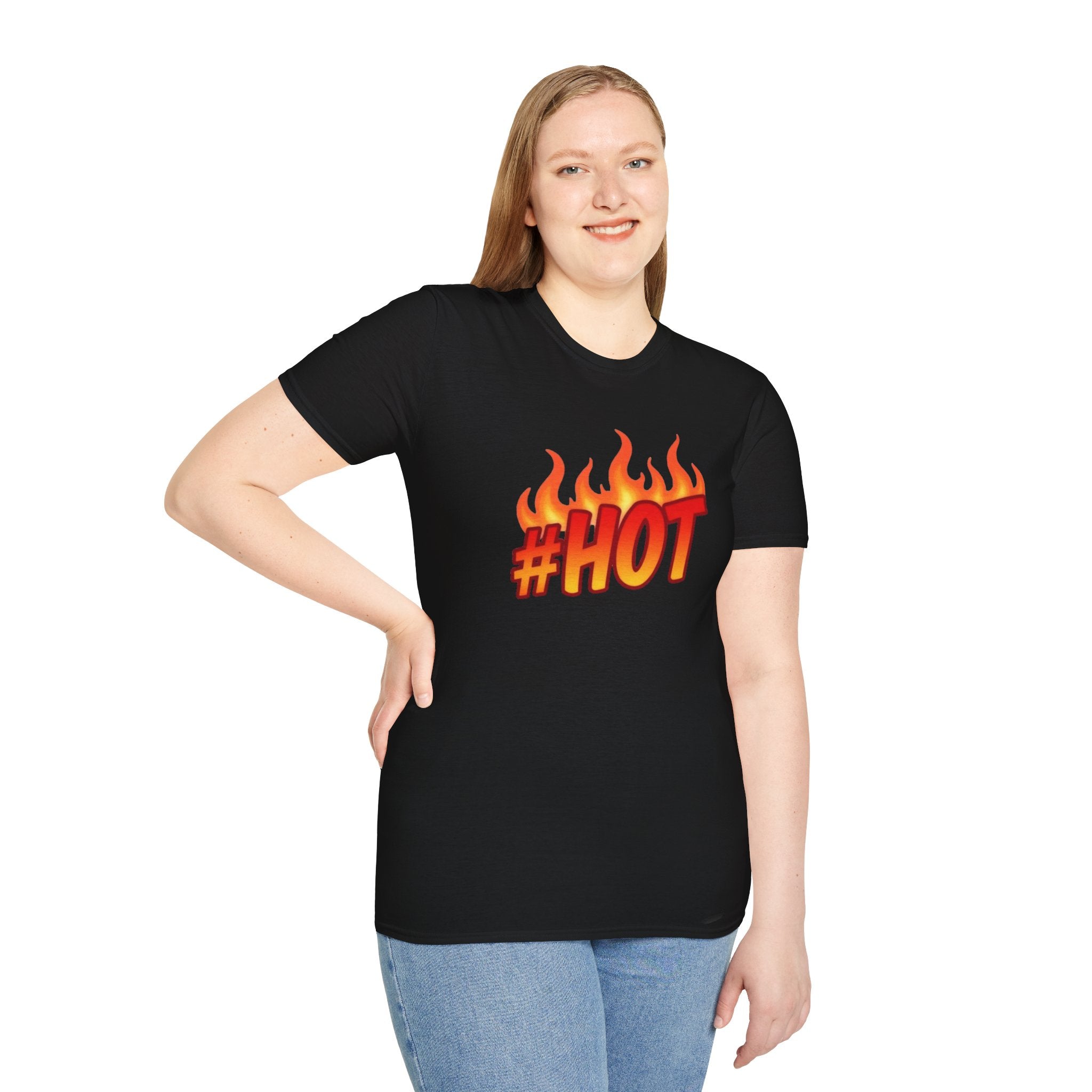 #HOT T-Shirt – Trendy Hashtag Fire Design