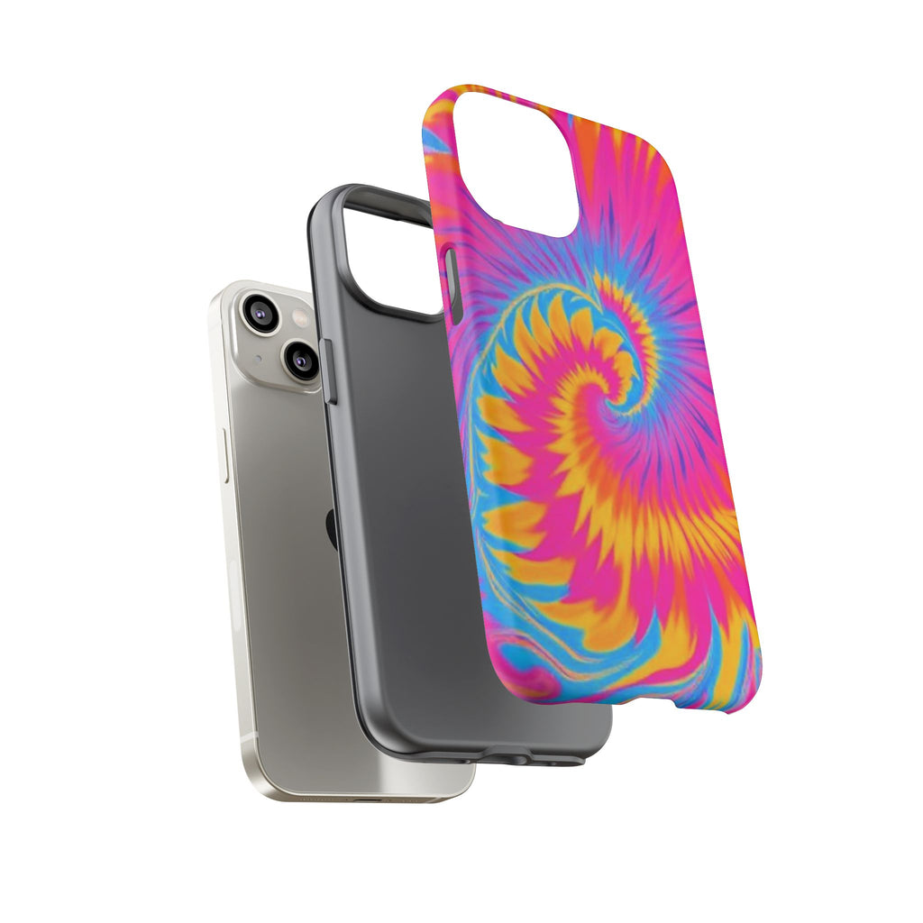Vibrant Tie-Dye Swirl Protective Tough Case for iPhone