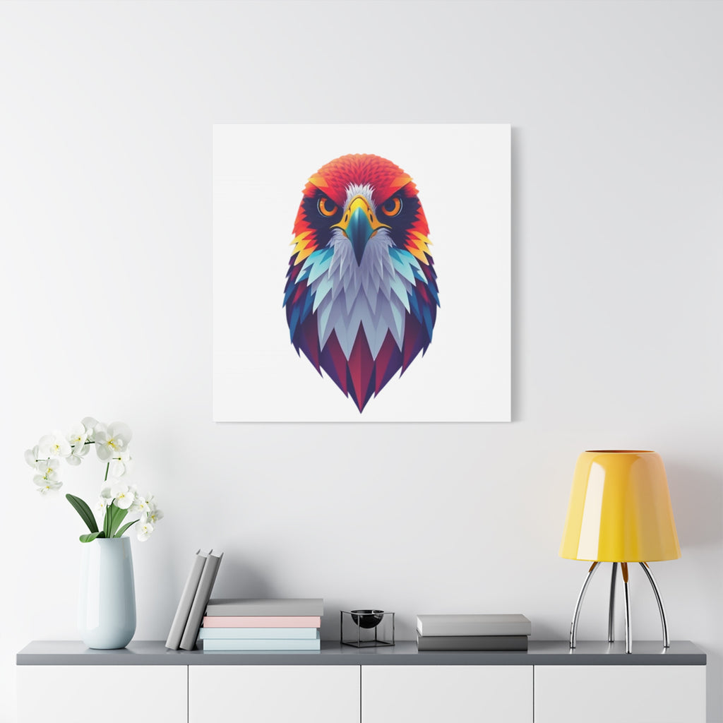 Vibrant Falcon Wall Art - Matte Stretched Canvas, Colorful Bird Decor