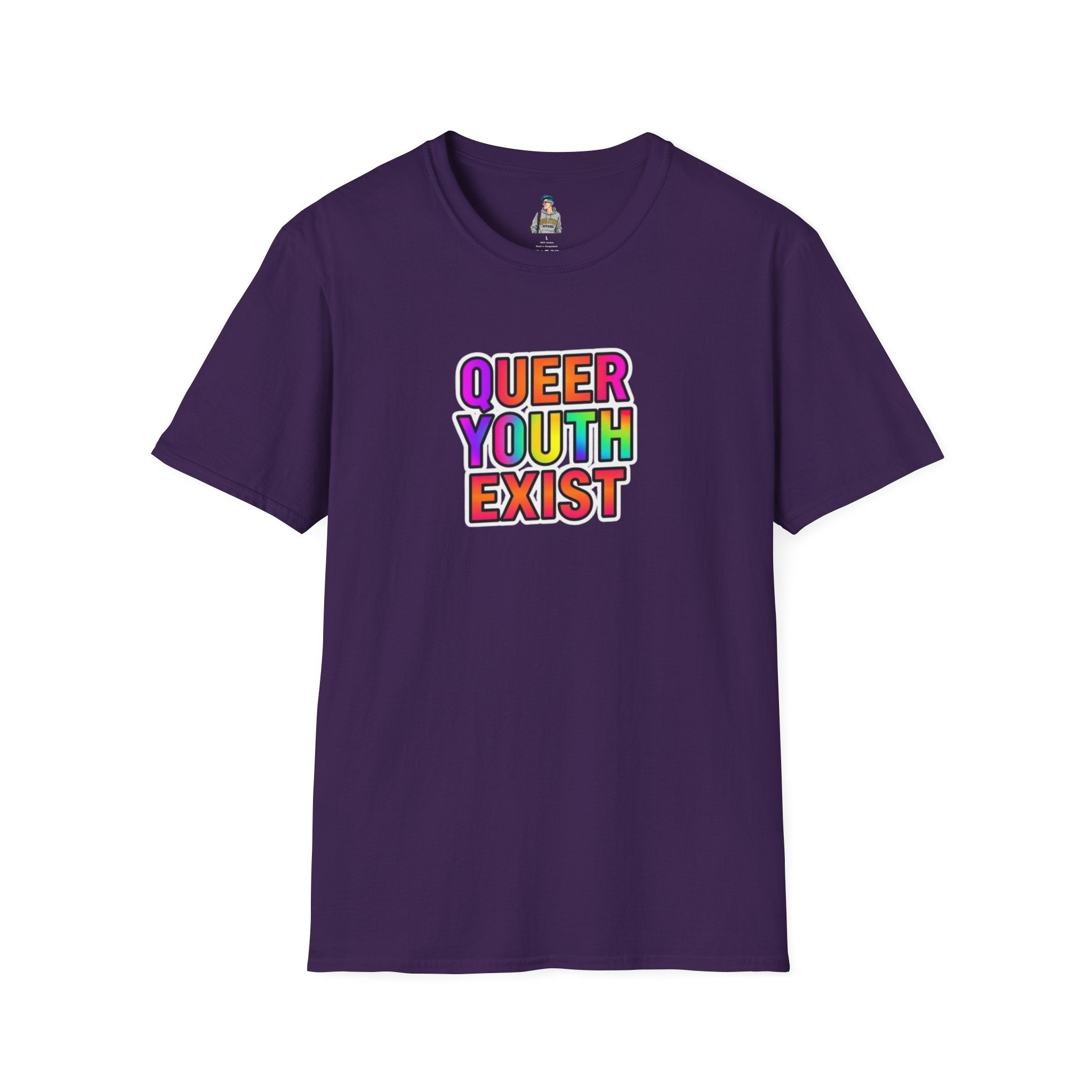 Queer Youth Exist T-Shirt | Unisex Softstyle Tee for Pride Events & Everyday Wear