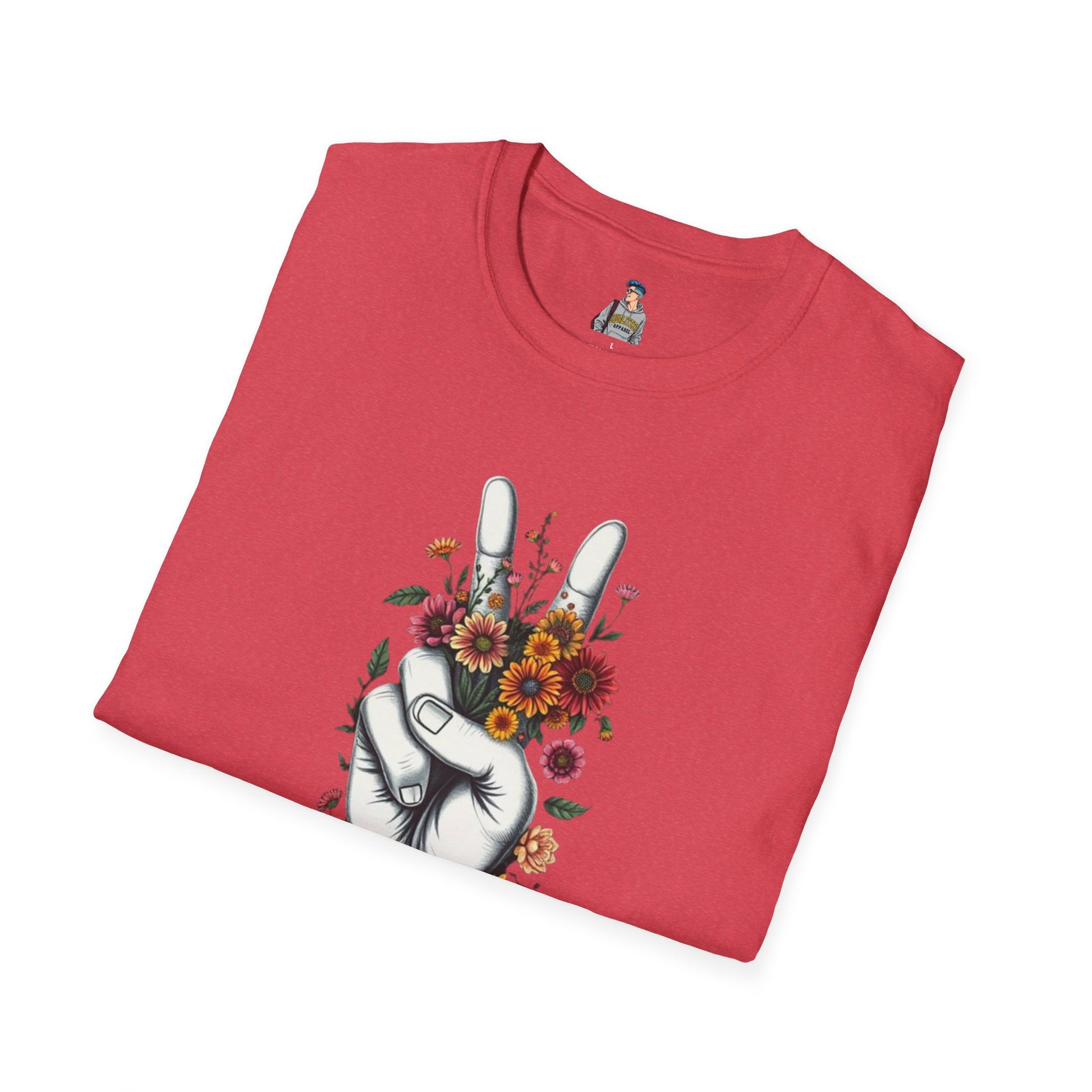 Grow Peace Unisex Softstyle T-Shirt - Boho Inspiration, Perfect for Festivals and Everyday Wear