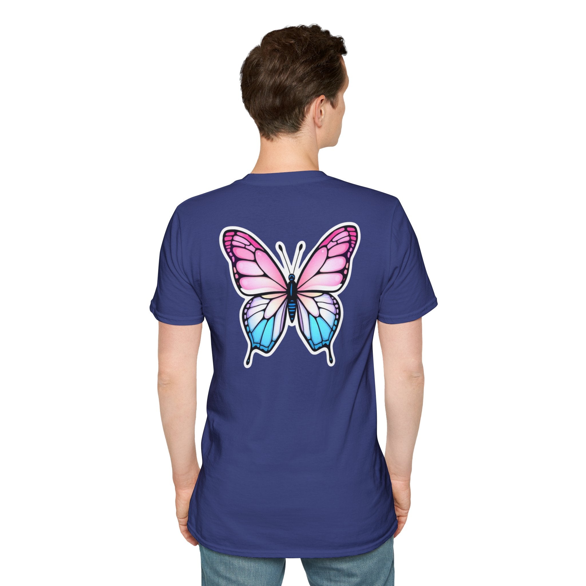 Trans Caterpillar to Butterfly Transformation T-Shirt, Unisex Graphic T-Shirt