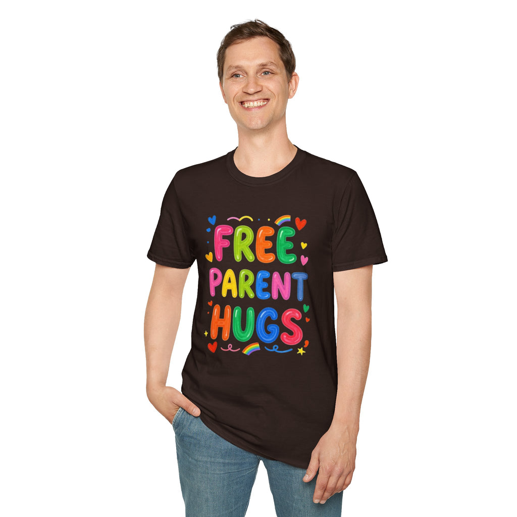 Free Parent Hugs T-Shirt — Colorful Affirming Pride