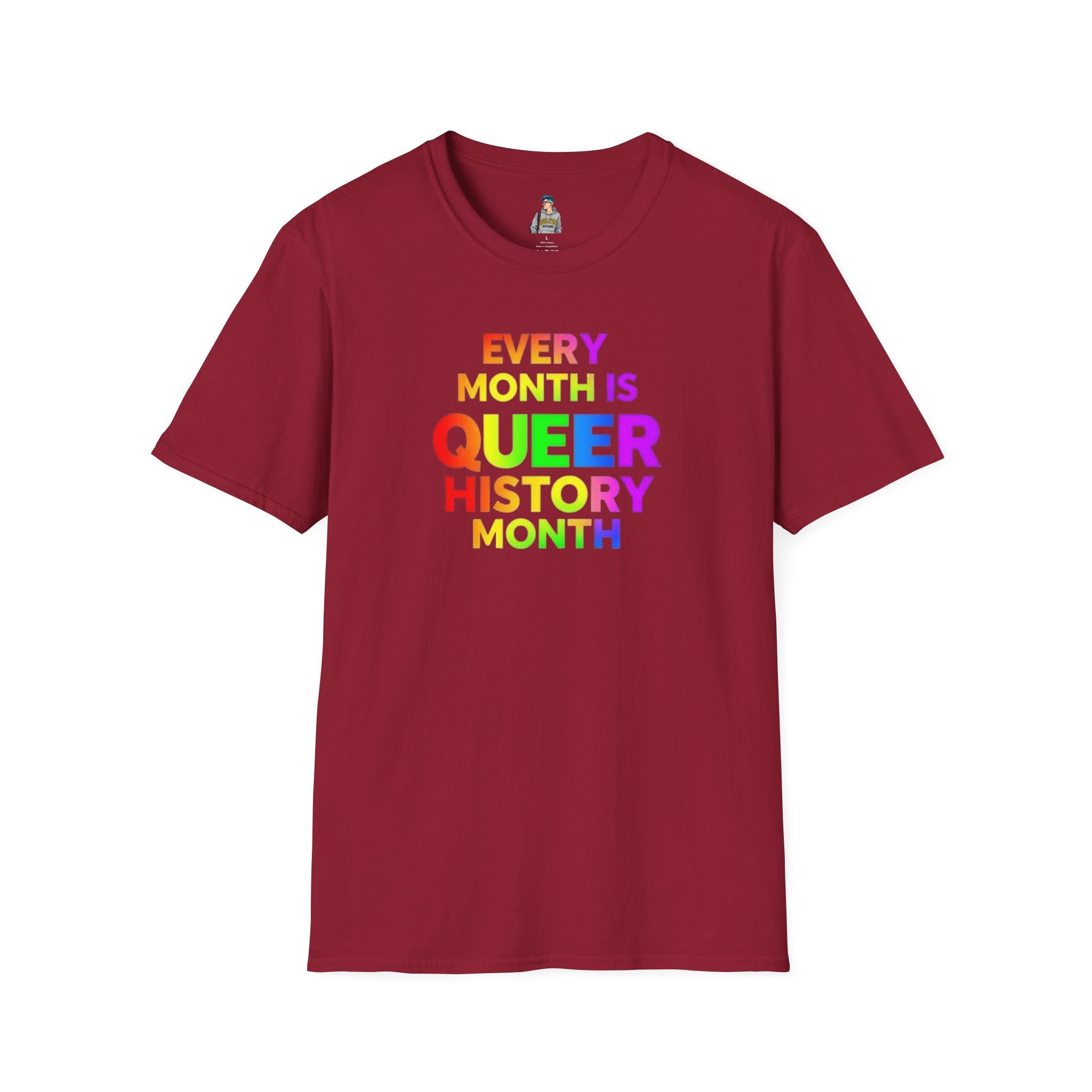 Queer History Month T-Shirt | Every Month is Queer History Month | Unisex Softstyle Tee