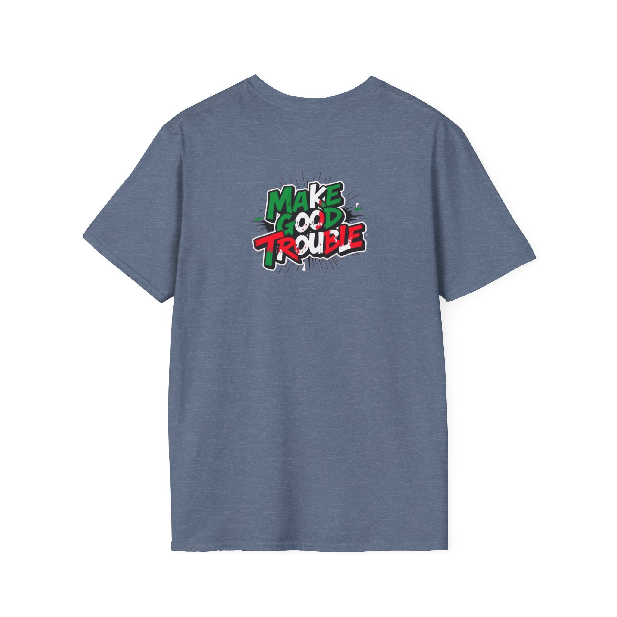 Make Good Trouble Unisex Softstyle T-Shirt | Fun Graphic Tee for Activists & Trendsetters