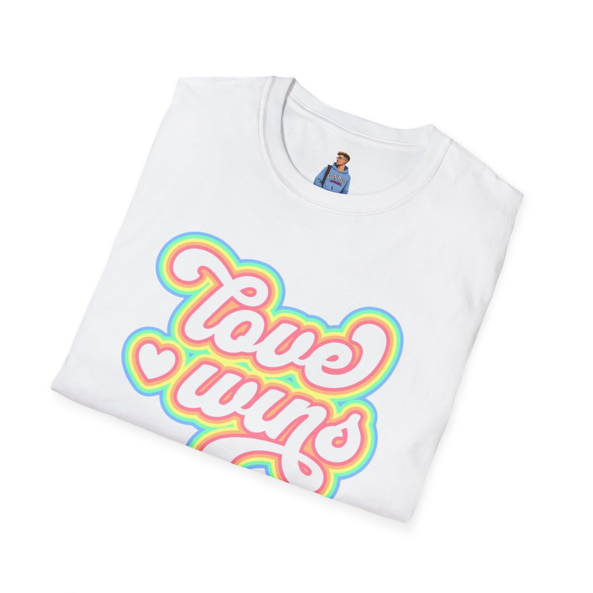 Love Wins Unisex Softstyle T-Shirt - Positive Vibes for Pride and Everyday Wear