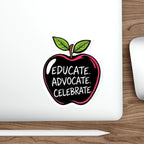 Educational Apple Die-Cut Stickers - Advocate & Celebrate