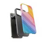 Colorful Diagonal Watercolor Tough Phone Case for iPhone