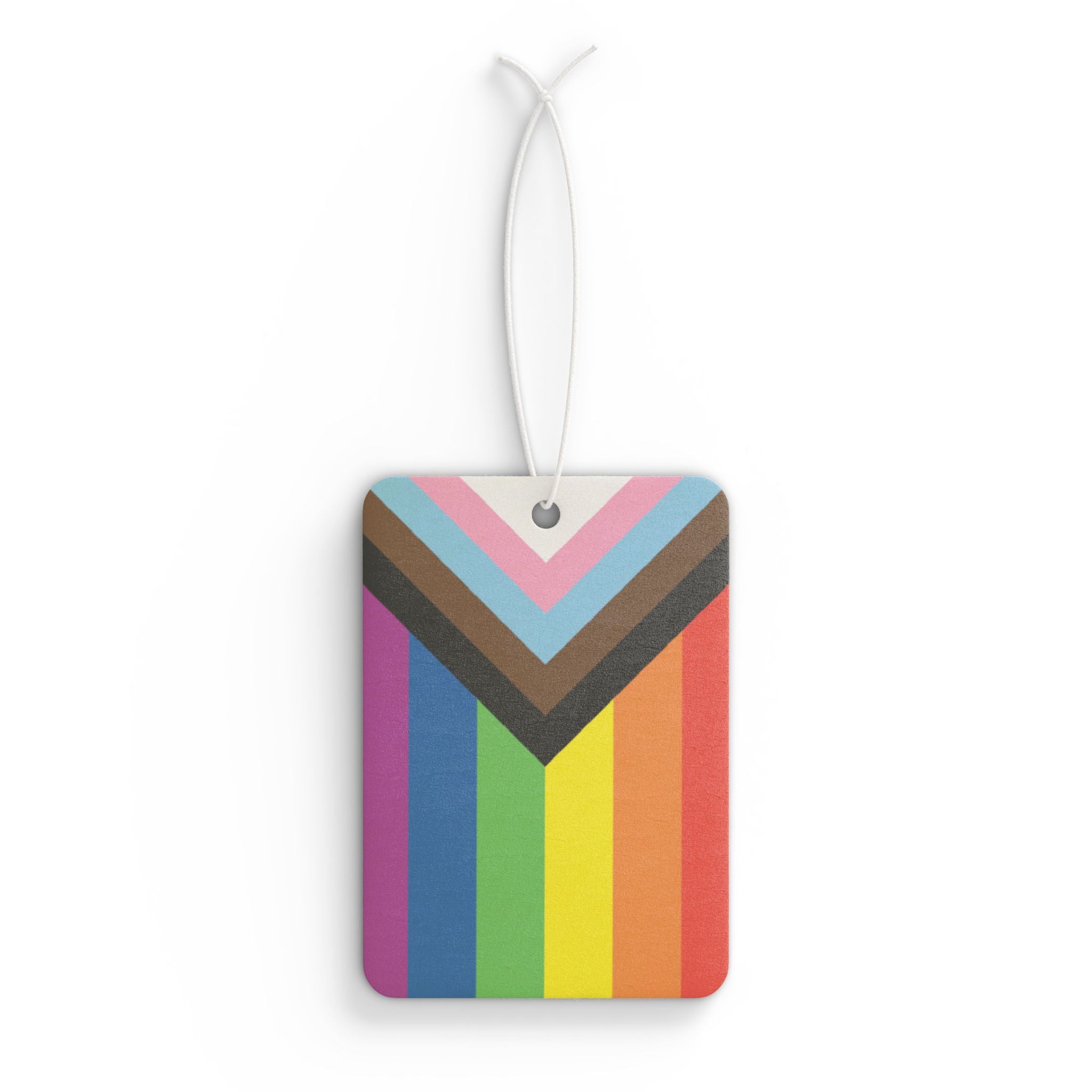 Progress Pride Flag Car Air Freshener - Eclectic and Aromatic