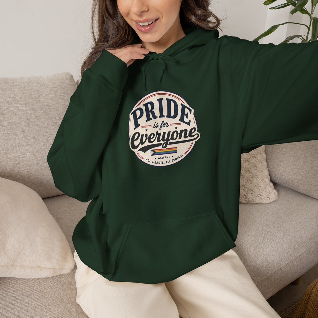 Pride Is For Everyone Pullover Hoodie — Vintage Graphic Inclusivity Sweatshirt