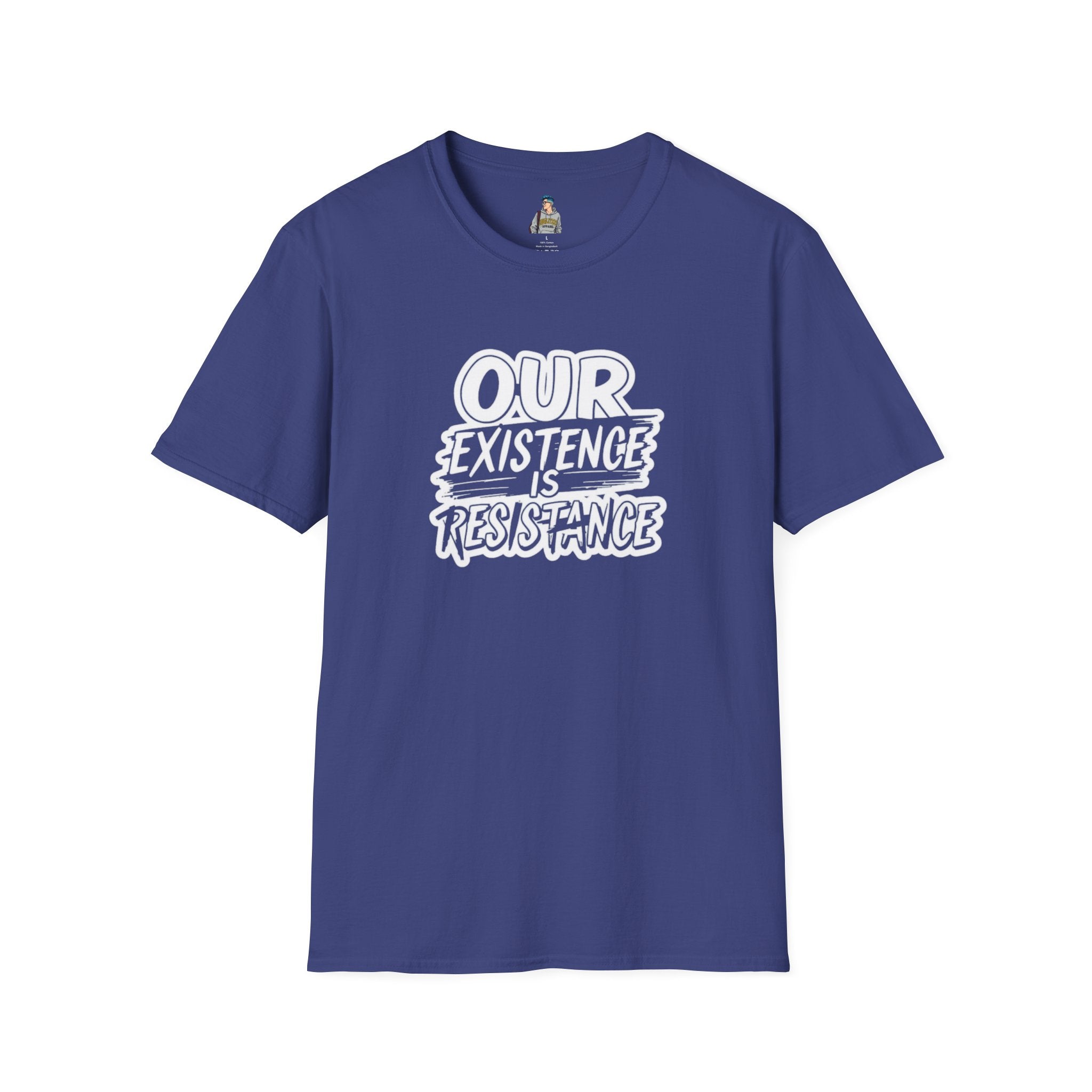 Unisex Softstyle T-Shirt - "Our Existence is Resistance" - Motivational Tee for Activists, Casual Wear, Gift for Change-makers