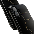 Android OR iPhone Compatible Cases - Gold Line Face Design - Unique Tough Cases