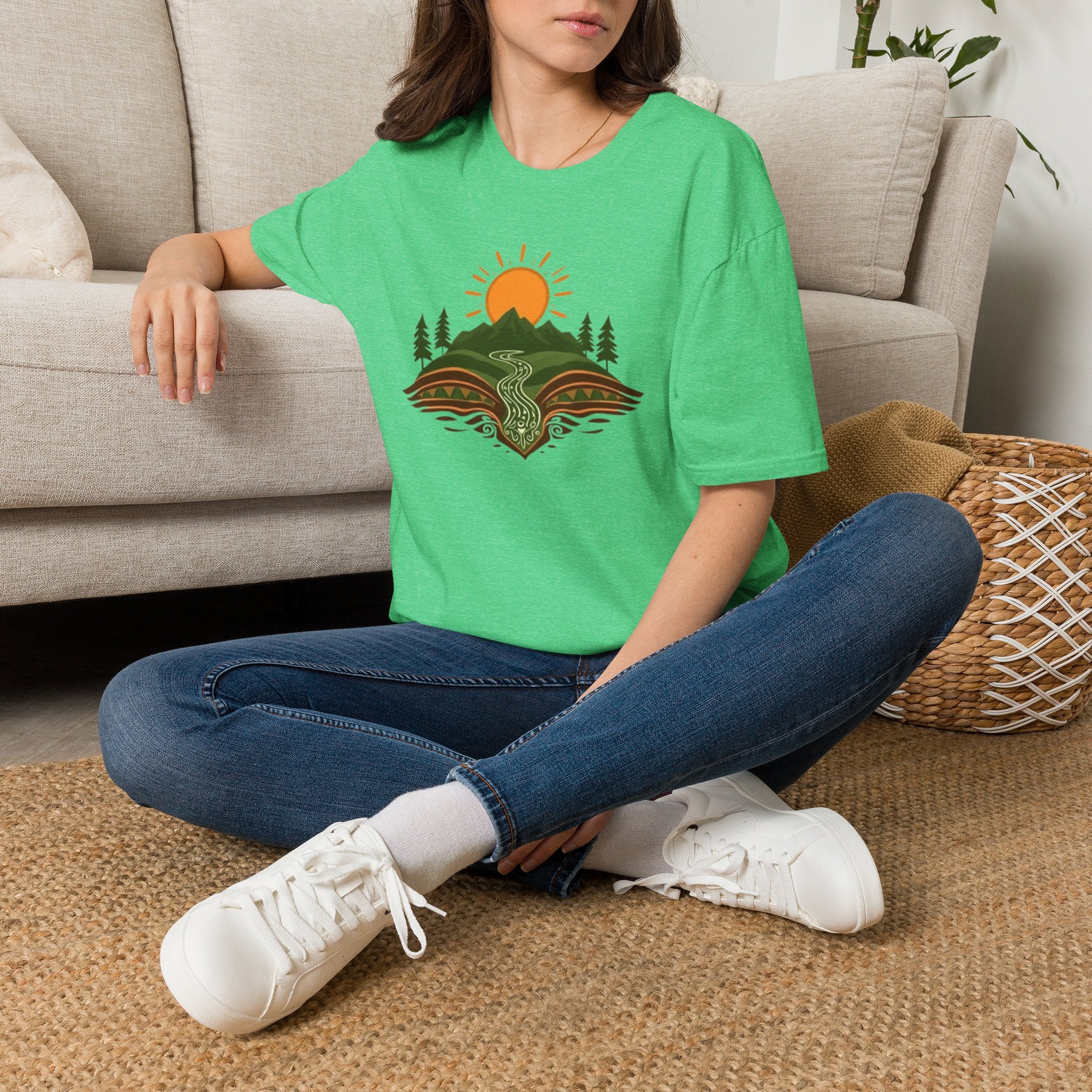 Mountain Scene Unisex Softstyle T-shirt
