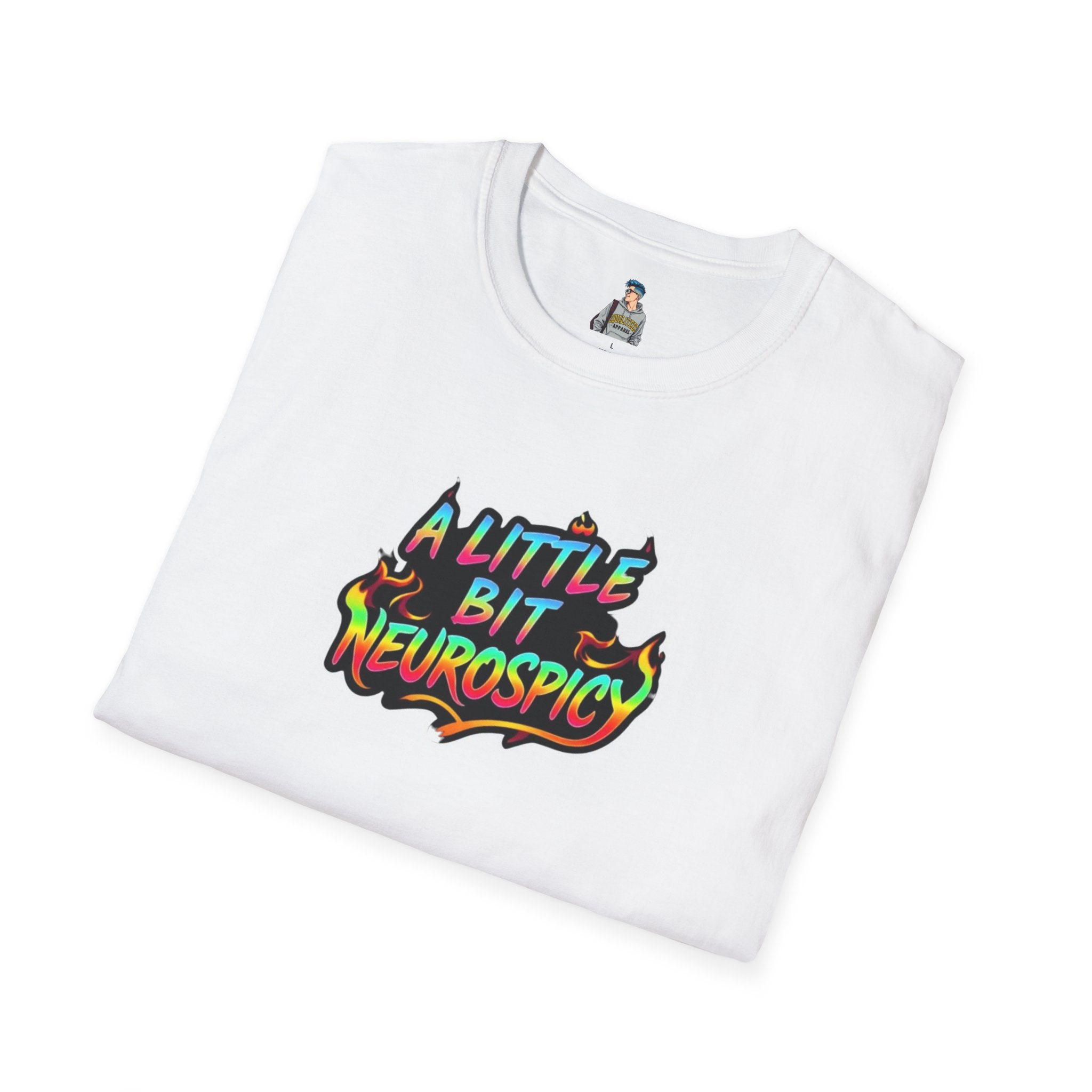 A Little Bit Neurospicy Unisex Softstyle T-Shirt - Fun & Quirky Graphic Tee for Neurodivergent Awareness