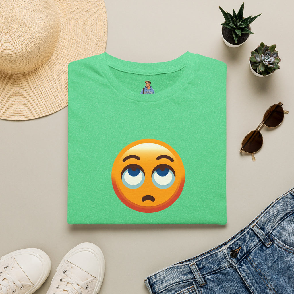 Unisex Softstyle T-Shirt with Eye Roll Emoji | Casual Graphic Tee for Everyday Humor