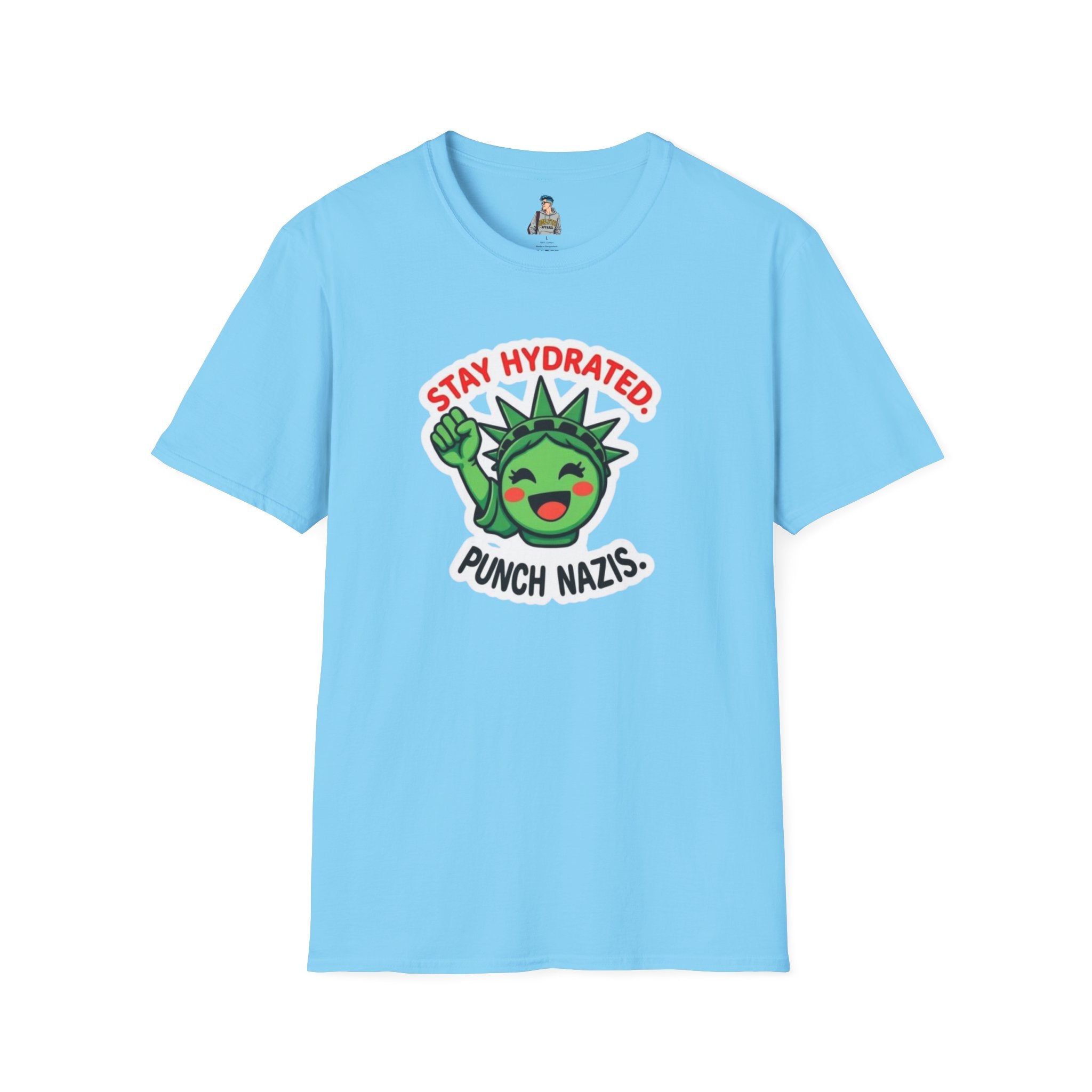 Stay Hydrated, Punch Nazis Funny Political Activism Tee