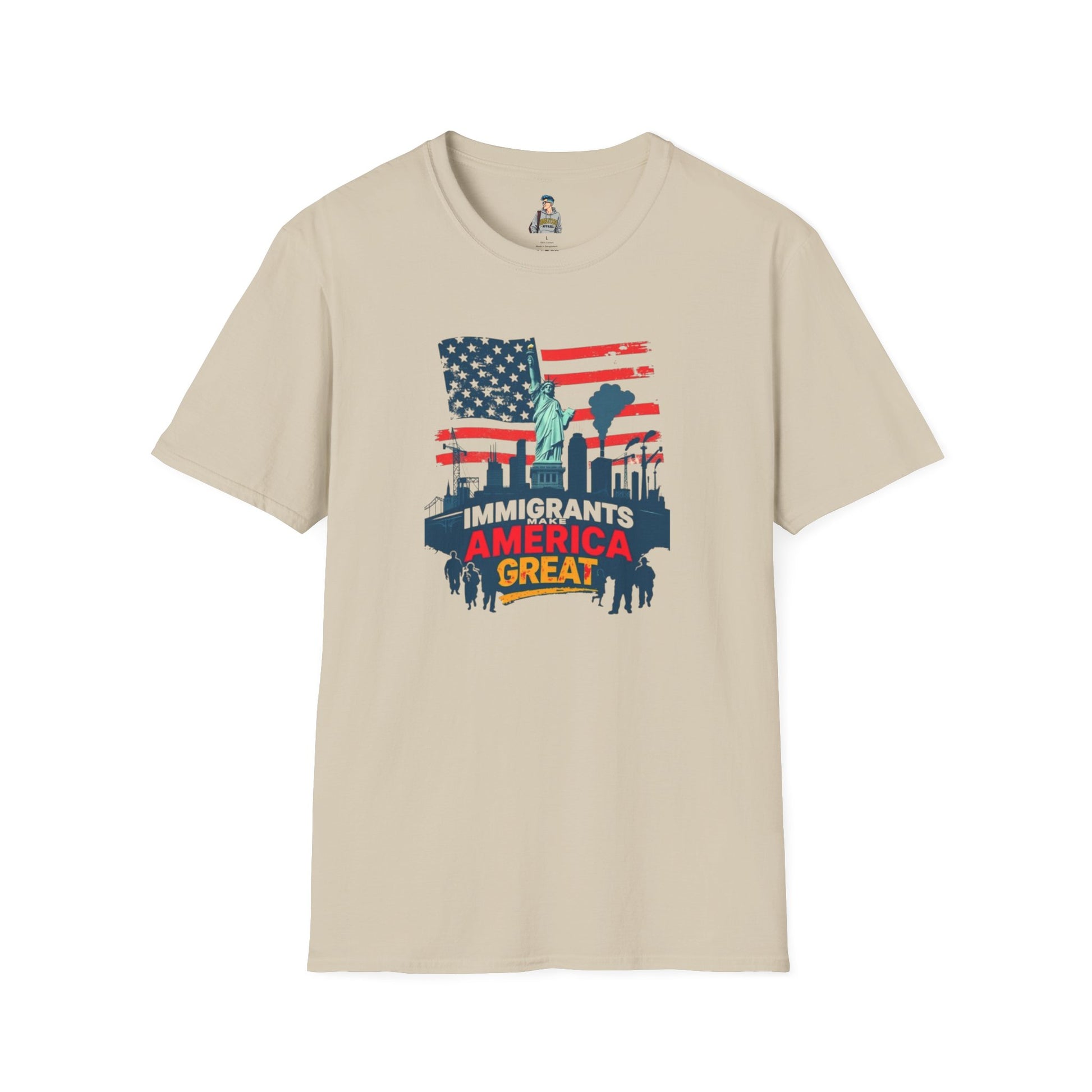 Unisex Softstyle T-Shirt - "Immigrants Make America Great" - Celebrate Diversity & Freedom